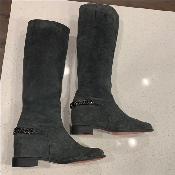 Christian Louboutin Cate Suede Chain Boots 37.5 - Picture 3 of 12